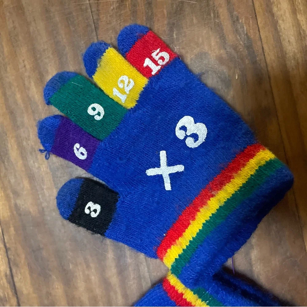 Toddler Knit Stretch Colorful Number Gloves cute comfy cozy unisex